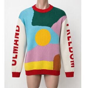 Walter Van Beirendonck Demand Freedom 100% Super Fine Wool Sweater L